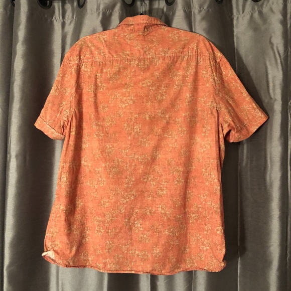 BlackBrown1826 Orange Floral Short Sleeve Shirt XL - Picture 2 of 4